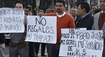 Choferes de Uber se manifiestan por nuevas tarifas