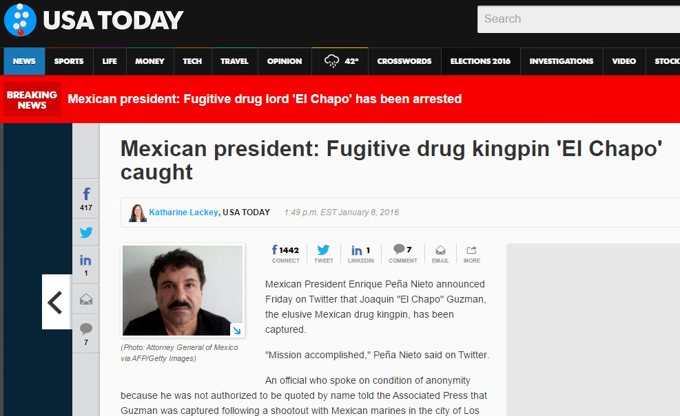 Medios internacionales hacen eco de la detención del «Chapo»