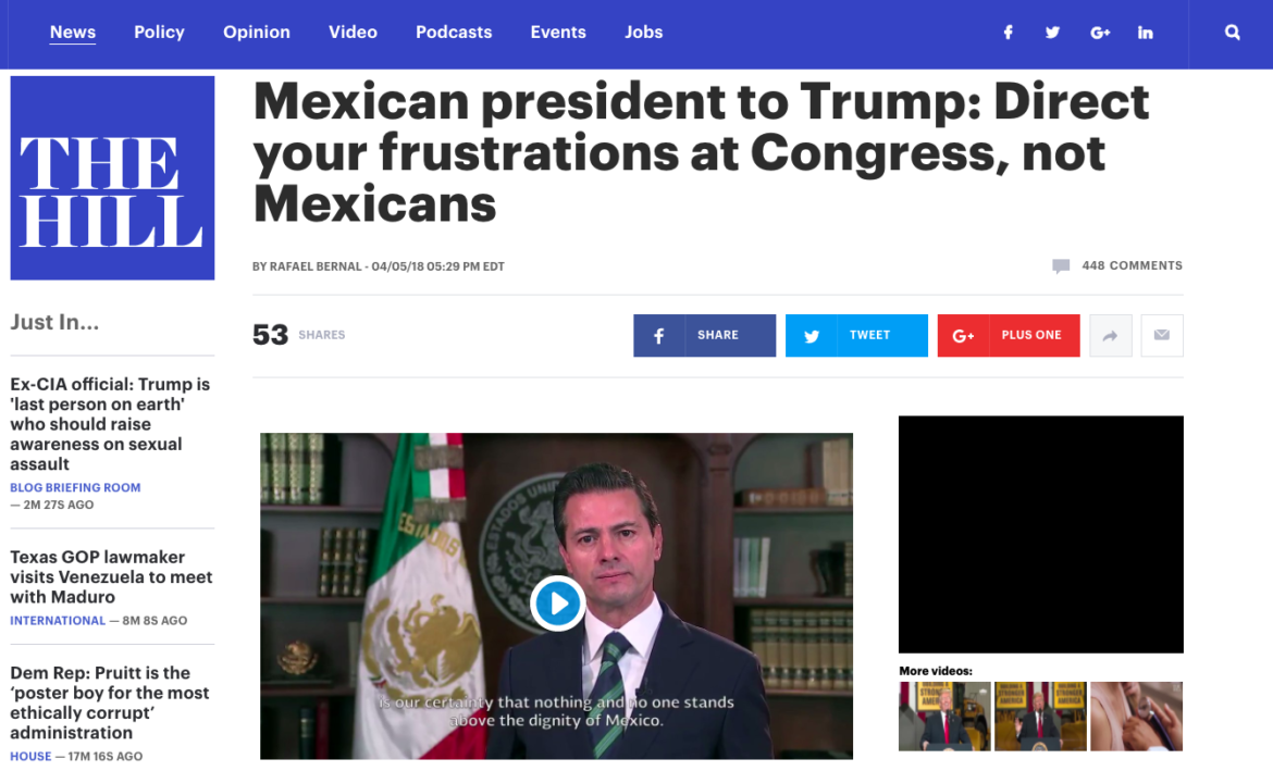 Peña Nieto: nada, ni nadie, está por encima de la dignidad de México; prensa internacional reacciona al mensaje