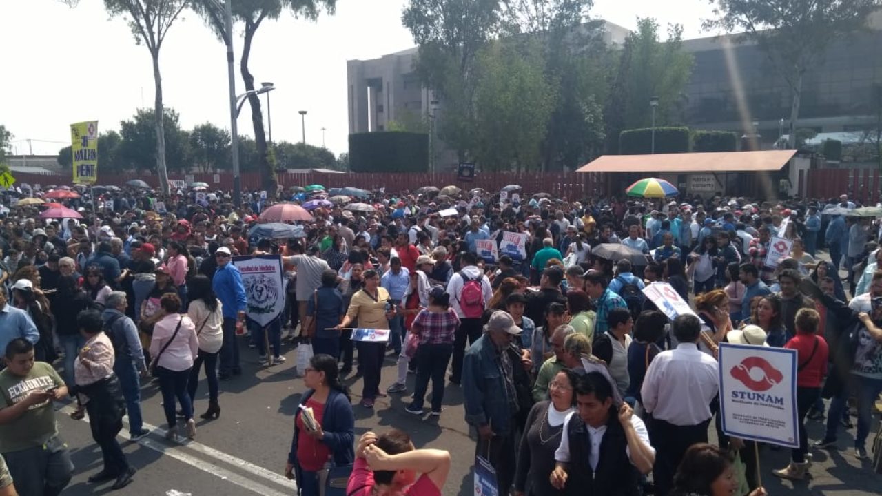 Protesta STUNAM en San Lázaro en demanda de más presupuesto - José Cárdenas