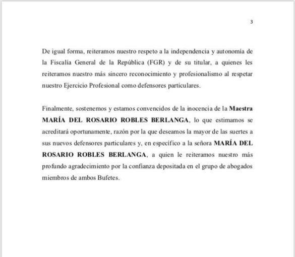 Por falta de dinero Rosario Robles termina relación con sus abogados