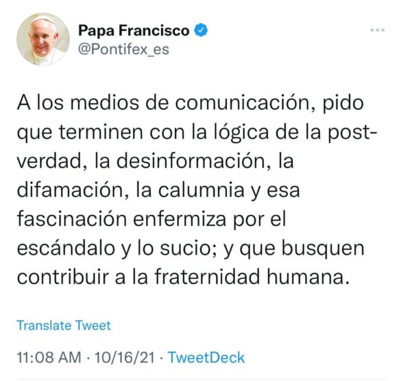 Papa Francisco vuelve a pedir a farmacéuticas liberar patentes de vacunas covid