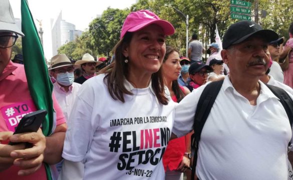 Marcha en defensa del INE congrega a políticos y celebridades, en imágenes