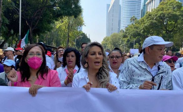 Marcha en defensa del INE congrega a políticos y celebridades, en imágenes
