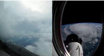 Avión capta en video turbulencia causada por Milton
